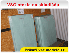 VSG stekla na skladišču