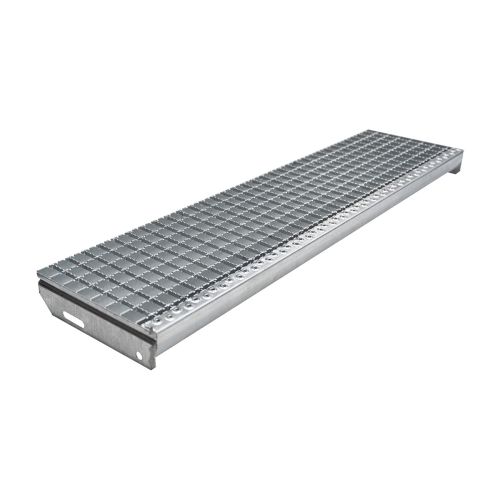 Protidrsne stopnice mrežne rešetke 30x30mm, vroče-cinkano - dolžina mm: 1100, širina mm: 270, razdalja med luknjami: 150, teža v kg na kos: 8.8