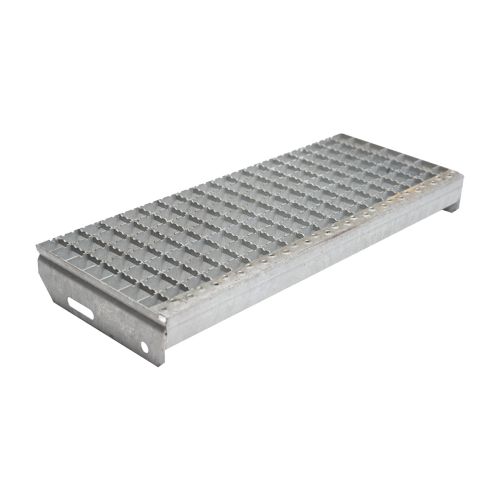 Protidrsne stopnice mrežne rešetke 30x30mm, vroče-cinkano - dolžina mm: 600, širina mm: 240, razdalja med luknjami: 120, teža v kg na kos: 4
