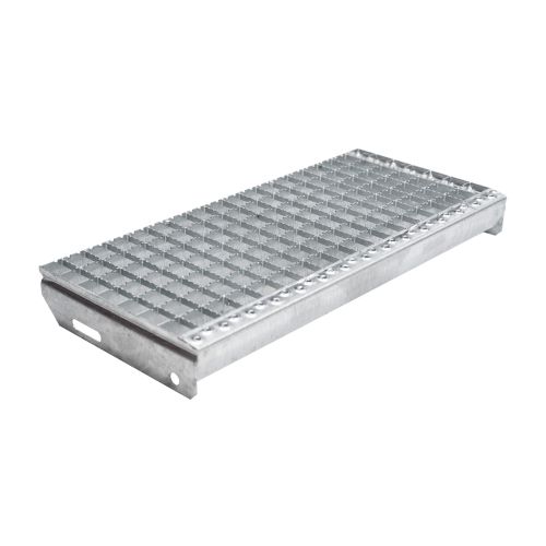 Protidrsne stopnice mrežne rešetke 30x30mm, vroče-cinkano - dolžina mm: 600, širina mm: 270, razdalja med luknjami: 150, teža v kg na kos: 4.4