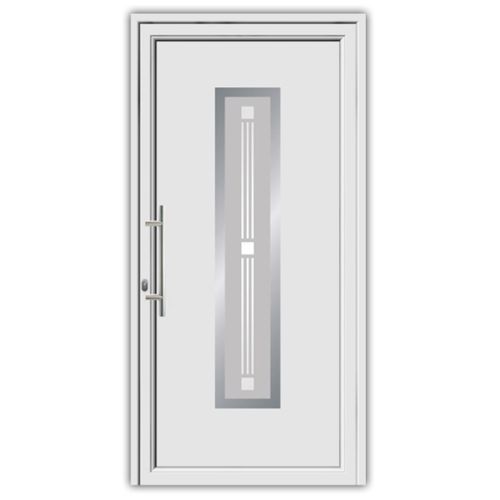 Vhodna vrata iz alu - Alu Star 3 belo - 1100 x 2100 mm (š x v), odpiranje znotraj: levo
