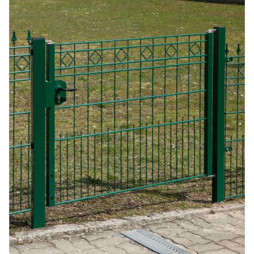 Vrata za okrasno ograjo Madrid - višina: 110 cm,  svetla širina: 97 cm,  barva: zelana