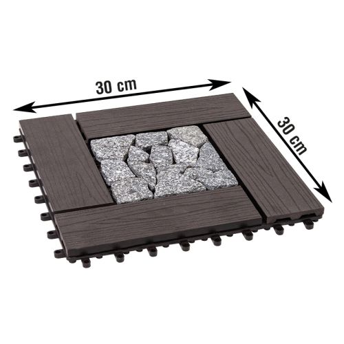 WPC ploščice za terase / kamen Salzburg - prerez: 300 x 300 mm