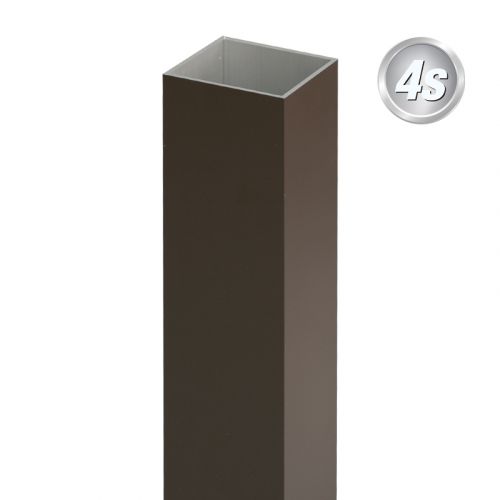 Alu steber 100 x 100 x 4 mm - barva: čokoladno rjava, dolžina: 100 cm