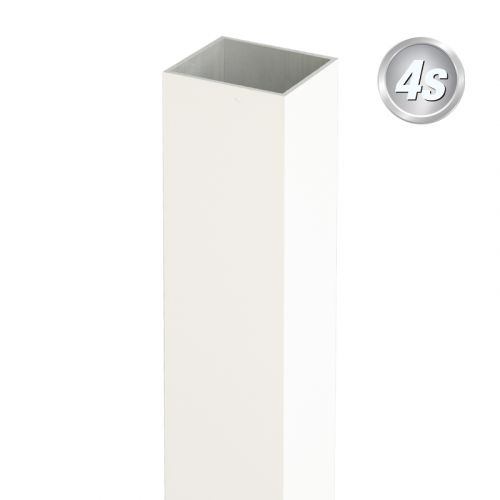 Alu steber 100 x 100 x 4 mm - barva: bela, dolžina: 100 cm