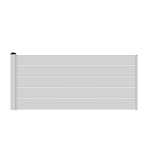 Aluzaun Dublin 200 Ograjni set - Višina: 110 cm, Širina: 300 cm, Barva: siva