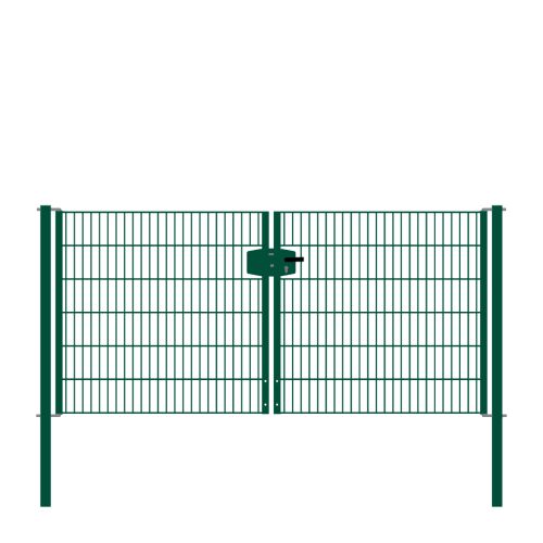 Vrata-žična rešetka David 2 - krilna 271 cm široka - cinkano ali barvano: barvano zeleno, višina v cm: 123, širina v cm: 271, Teža v kg: 47,35