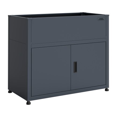 Visoka greda Julia s prostorom za shranjevanje iz jekla – barva: antracit, mere (D × Š × V): 100 × 50 × 85 cm