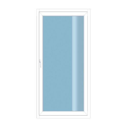 Plastična balkonska vrata 1-krilna z vrtenjem / nagibom - Dimenzije (Š x V): 900 x 2000 mm, Barva zunaj / znotraj: bela / bela, Odpiranje: DIN-desno