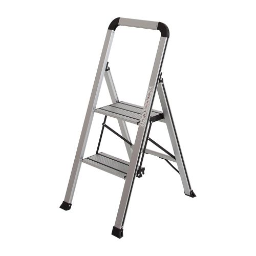 Alu gospodinjska lestev - št. stopnic: 2, višina stojišča: 48 cm