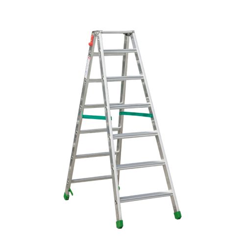 Aluminijasta A-lestev s stopnicami Light Star - Število stopnic: 7, teža v kg: 9,0, B (cm): 154, C (cm): 125, D (cm): 15,5, E (cm): 53,5, F (cm): 254, H (cm): 166