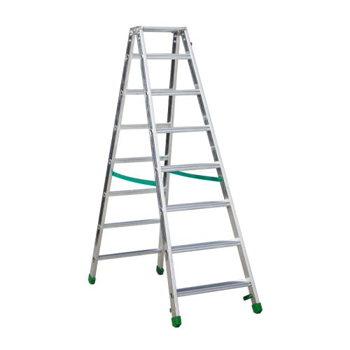 Aluminijasta A-lestev s stopnicami Light Star - Število stopnic: 8, teža v kg: 10,4, B (cm): 176, C (cm): 144, D (cm): 15,5, E (cm): 56, F (cm): 276, H (cm): 190