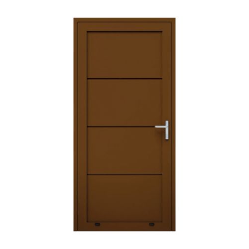 Aluminijasta stranska vhodna vrata, 1-krilna - mere: 1000 x 2000 mm (Š x V), barva: rjava RAL 8014, omejevalnik: znotraj desno - DIN desno
