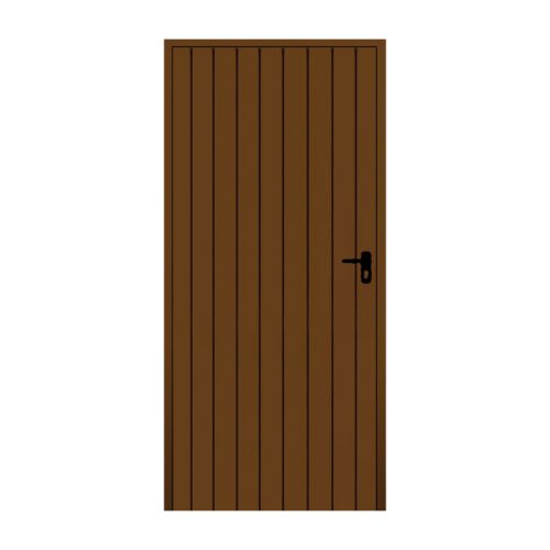 Jeklena stranska vhodna vrata, 1-krilna brez izolacije - mere: 900 x 2000 mm (Š x V), barva: rjava RAL 8014, omejevalnik: zunaj levo - DIN levou