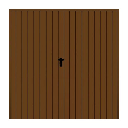Jeklena nihajna vrata, 2-krilna z izolacijo - mere: 2000 x 2000 mm (Š x V), barva: rjava RAL 8014, smer odpiranja: DIN levo
