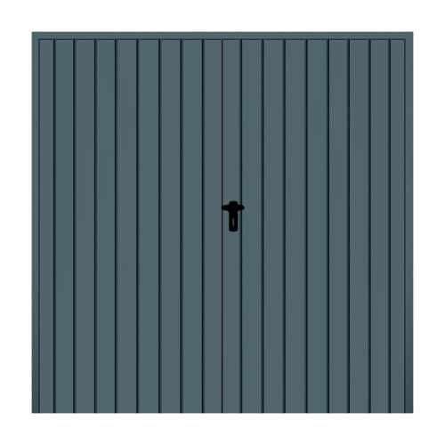 Jeklena nihajna vrata, 2-krilna z izolacijo - mere: 2000 x 2000 mm (Š x V), barva: antracit RAL 7016, smer odpiranja: DIN desno