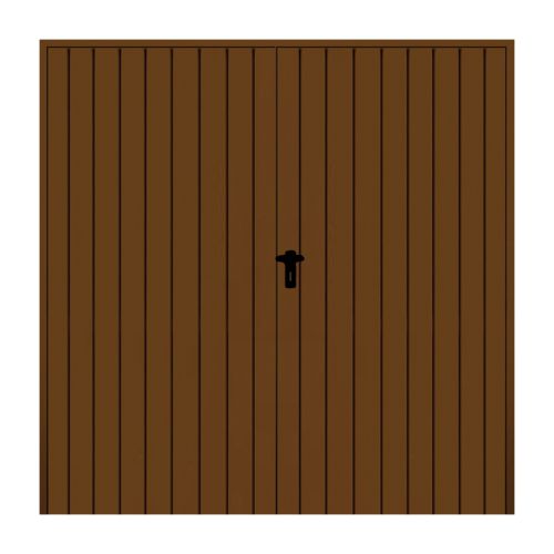 Jeklena nihajna vrata, 2-krilna z izolacijo - mere: 2000 x 2000 mm (Š x V), barva: rjava RAL 8014, smer odpiranja: DIN desno