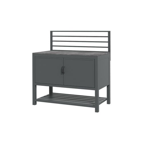 Zunanja kuhinja iz aluminija in sintranega kamna – Modul B z omarico, širina: 1200 mm, globina: 590 mm, višina: 1240 mm