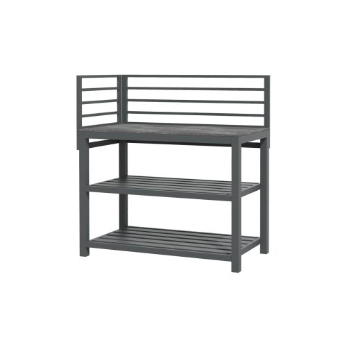 Zunanja kuhinja iz aluminija in sintranega kamna – Modul C z odlagalnimi policami, širina: 1200 mm, globina: 590 mm, višina: 1240 mm