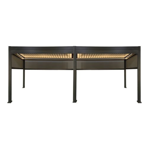 Pergola Dallas z LED in sončno zaščito - barva: antracit, dolžina: 6000 mm, širina: 3000 mm, višina: 2500 mm