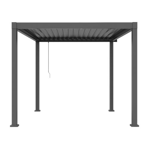 Pergola Dallas iz jekla in aluminija - barva: črna, dolžina: 3000 mm, širina: 3000 mm, višina: 2500 mm