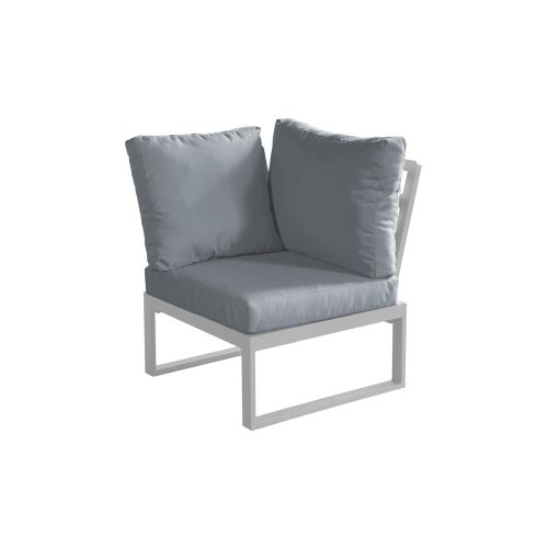 lounge vogalnim kavčem Lissabon iz aluminija - barva aluminija: siva aluminij, barva blaga: temno siva