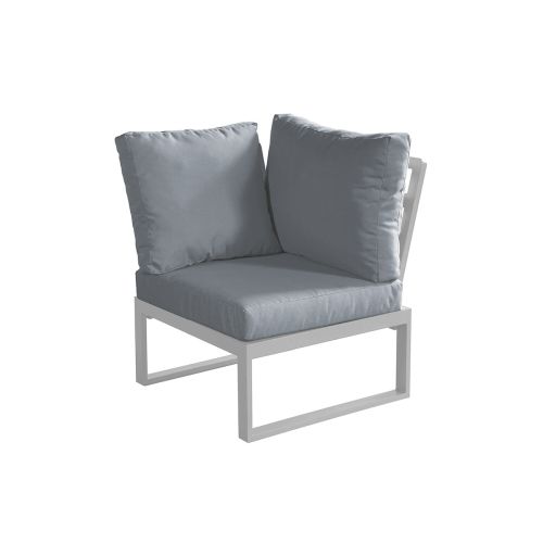 lounge vogalnim kavčem Lissabon iz aluminija - barva aluminija: siva aluminij, barva blaga: temno siva