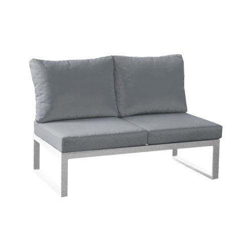lounge 2-sed Lissabon iz aluminija - barva aluminija: siva aluminij, barva blaga: temno siva