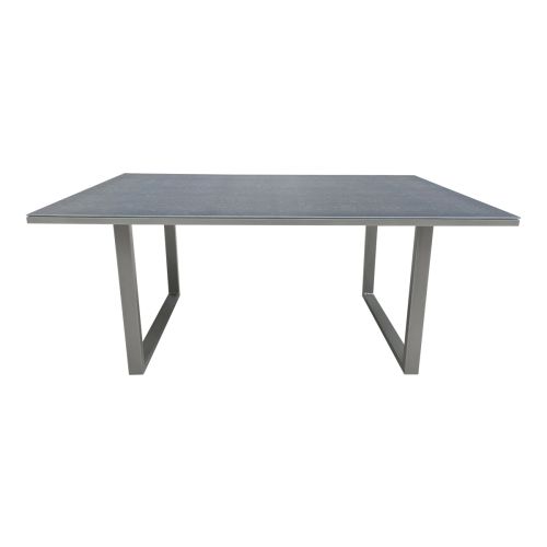 Vrtna miza z stekleno ploščo Mailand iz aluminija - barva: sivi aluminij, dolžina: 1400 mm, širina: 800 mm, višina: 590 mm