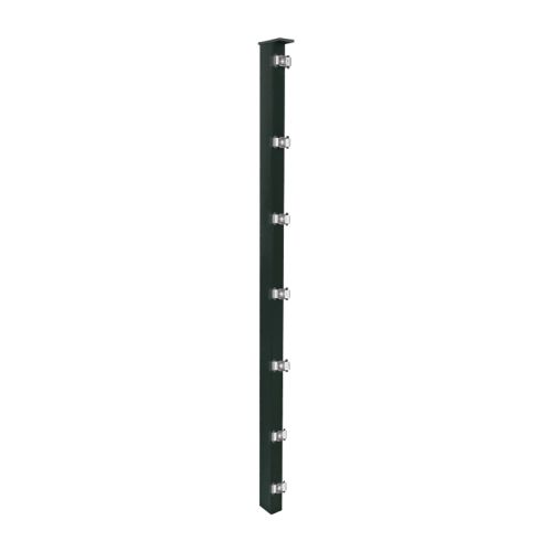 Stolpec ograje Mod. S - Izvedba: prekrito z antracitno barvo, za višino ograje: 143 cm, Dolžina: 148,5 cm, Priponkni točki: 8