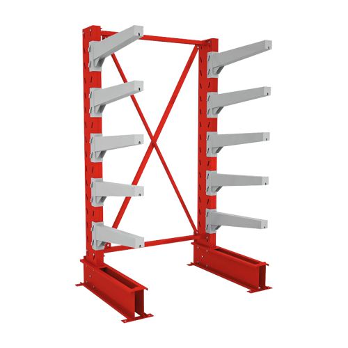 Konzolne police Mod. Heavy - Izvedba: enostranska, Višina: 2503 mm, Širina: 1430 mm, Skupna globina: 1130 mm