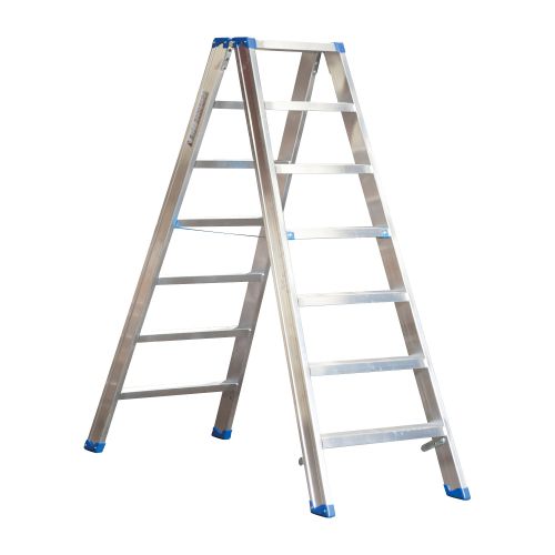 Aluminijasta A-lestev s stopnicami mod. SL - število prečk: 7, višina pribl. m: 1,66, širina m: 61, teža kg: 11,00