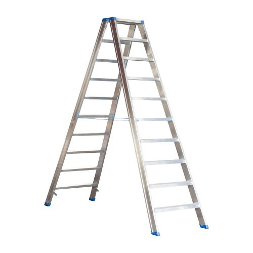 Aluminijasta A-lestev s stopnicami mod. SL - število prečk: 10, višina pribl. m: 2,35, širina m: 68, teža kg: 16,00