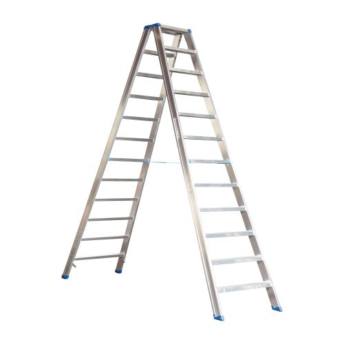 Aluminijasta A-lestev s stopnicami mod. SL - število prečk: 12, višina pribl. m: 2,76, širina m: 68, teža kg: 15,90