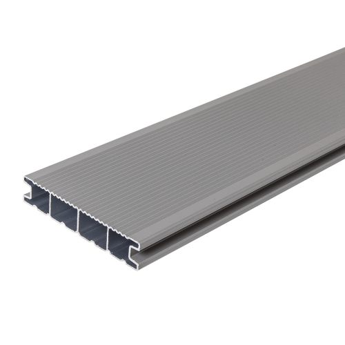 Deske za teraso iz aluminija - dolžina: 3000 mm, prerez: 144 x 27 mm, barva: siva