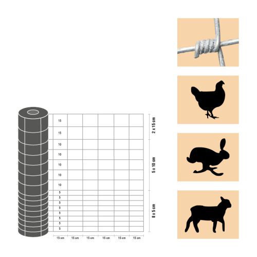 Taurus – lahka izvedba - Višina: 120 cm,  Število vodoravnih žic: 15,  Teža: 33 kg