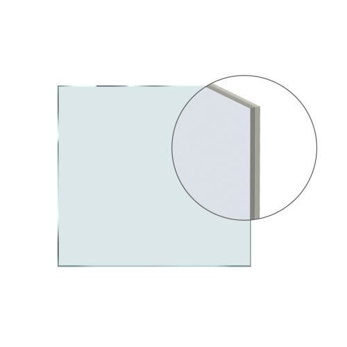 Vezano varnostno steklo 2 x 4 mm - Izvedba: Z mat belo folijo,  Vrsta stekla: ESG,  Napotek: cena za m²