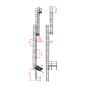 Stenska lestev iz pocinkanega jekla v kit-kompletu - Oznaka: Del lestve, število prečk: 7, dolžina: 196