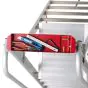 Klettermax Universal Plus aluminijasta podestna lestev Mod. UP826 – Število stopnic: 5, Dolžina lestve: 2,25 m, Delovna višina: 3,00 m, Višina podesta: 1,20 m, Spodnja širina: 0,67 m, Izteg (osnovna dolžina pri postavitvi): 1,20 m