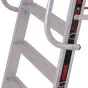 Klettermax Universal Plus aluminijasta podestna lestev Mod. UP826 – število stopnic: 7, dolžina lestve: 2,75 m, delovna višina: 3,45 m, višina podesta: 1,65 m, spodnja širina: 0,73 m, izteg: 1,50 m
