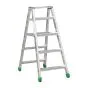 Aluminijasta A-lestev s stopnicami Light Star - Število stopnic: 5, teža v kg: 6,6, B (cm): 103, C (cm): 90, D (cm): 15,5, E (cm): 47, F (cm): 303, H (cm): 112