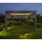 Pergola Dallas z LED in sončno zaščito - barva: antracit, dolžina: 4000 mm, širina: 3000 mm, višina: 2500 mm