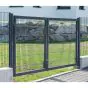 Rohrrahmenflügeltor 2-flügelig - Ausführung: anthrazit beschichtet, Höhe: 83 cm, Durchgangslichte: 450 cm