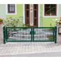 Vrata Vario s cevnim okvirjem, dvokrilna - Opis: Zeleno ali antracit, Višina v cm: 123, Skupna širina v cm: 216, Prehodna širina v cm: 200