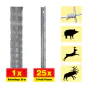 Divji ograja 50 m set Taurus težka - višina: 100 cm, vključno z 25 stebri, horizontalne žice: 10