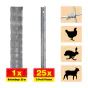 Ograja za pašo 50 m set Taurus lahek - višina: 120 cm, vključno z 25 stebri, vodoravne žice: 10