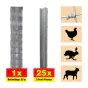 Ograja 50 m Komplet Taurus lahek - Višina: 100 cm, vključno z 25 Z-stebri, horizontalne žice: 20
