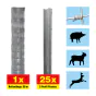 Ograja za ovce 50 m komplet Taurus super težka - višina: 100 cm, vključno z 25 Z-stolpi, vodoravne žice: 10
