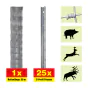 Lesena ograja 50 m komplet Taurus za gozdarstvo - višina: 200 cm, vključno z 25 stebri, vodoravne žice: 25