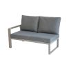 lounge sofa 2-sed levo Lissabon iz aluminija - barva aluminija: siva aluminij, barva blaga: temno siva